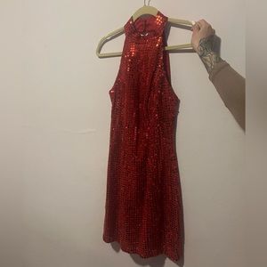 Sparkly Red Mini Dress